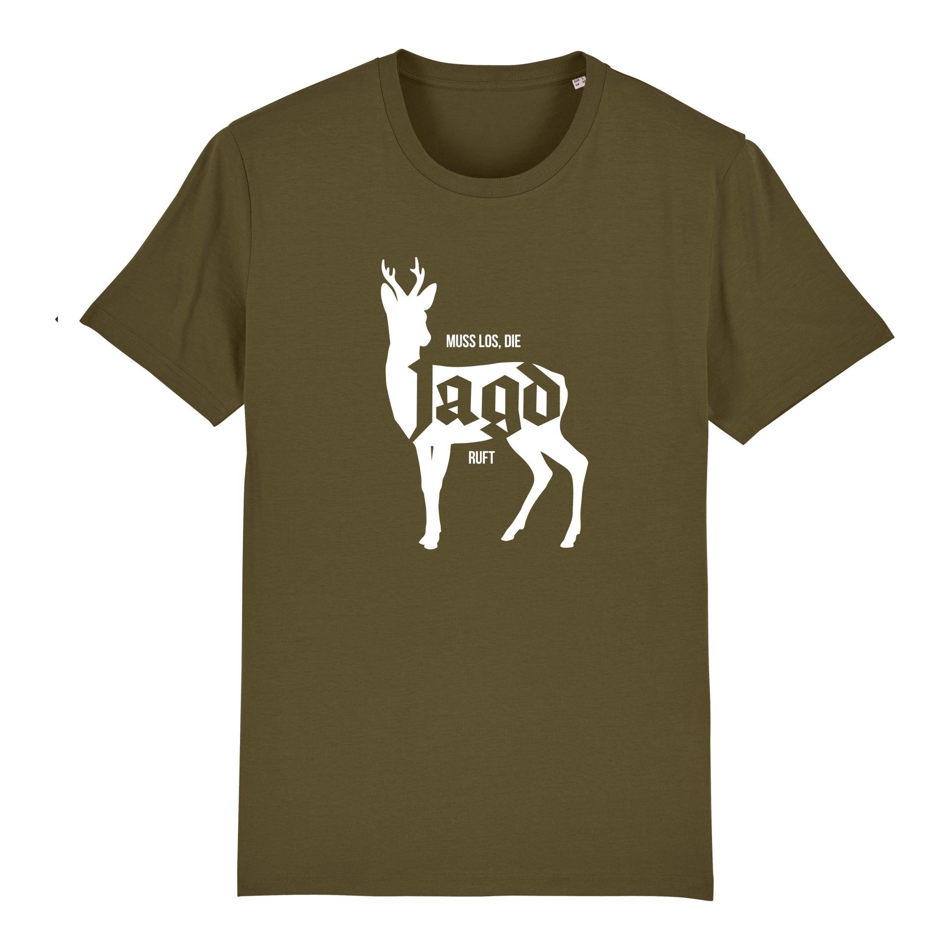 Image of Hauptner Jagd T-Shirt Die Jagd Ruft - Reh - British Khaki - bei Hauptner Jagd