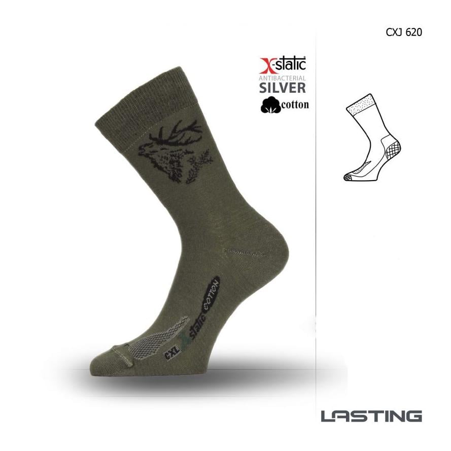 Image of Lasting X-Static Silber-Ionen Socken HIRSCH Unisex - dunkelgrün - Olive - bei Hauptner Jagd