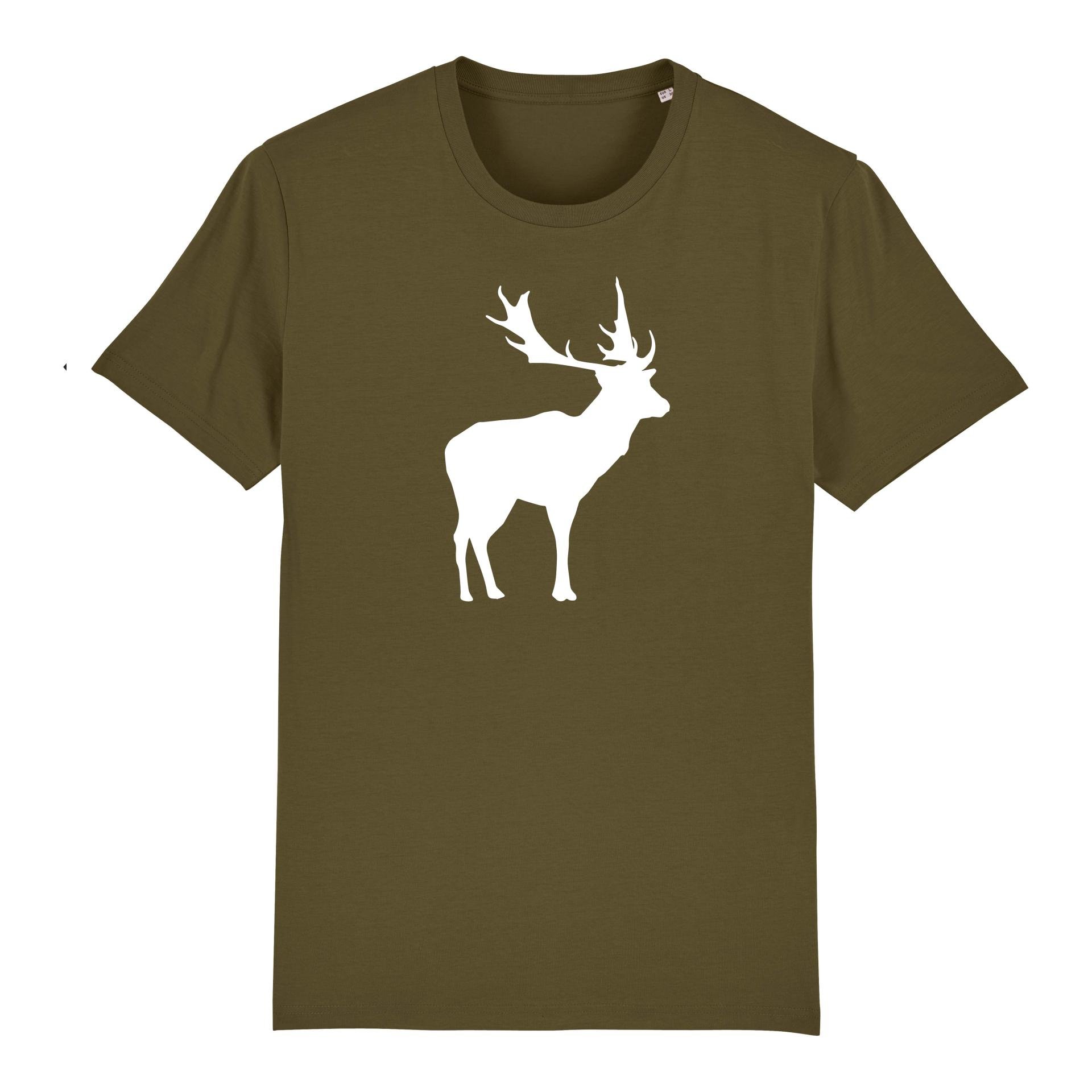 Image of Hauptner Jagd T-Shirt Wildmotiv - Damwild - British Khaki - bei Hauptner Jagd