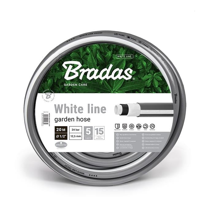 Image of Bradas WHITE LINE Gartenschlauch 1/2" - 20m - Grau - bei Hauptner Jagd