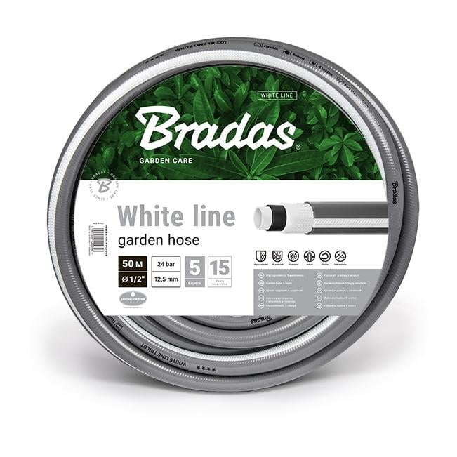 Image of Bradas WHITE LINE Gartenschlauch 1/2" - 50m - Grau - bei Hauptner Jagd