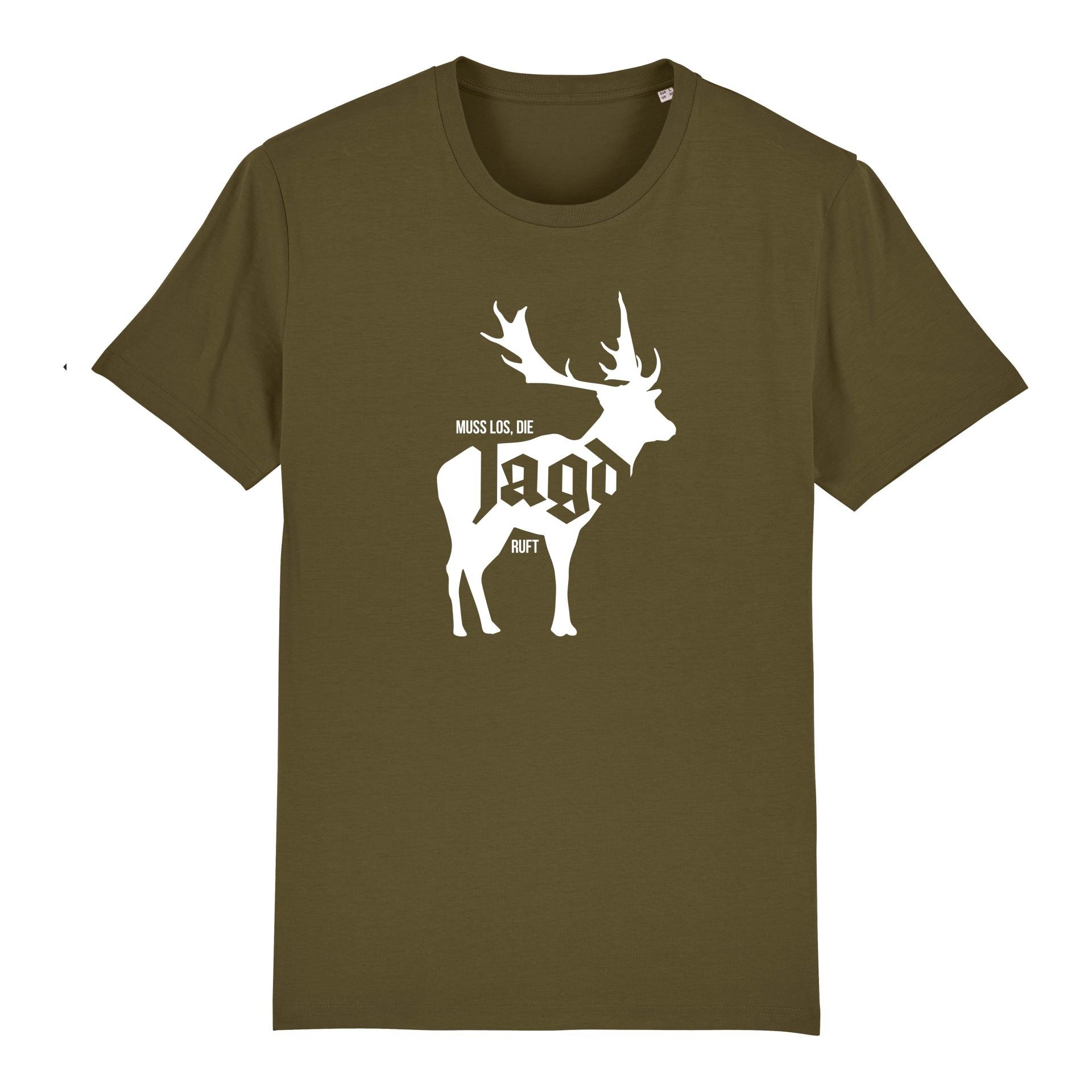 Image of Hauptner Jagd T-Shirt Die Jagd Ruft - Damwild - British Khaki - bei Hauptner Jagd