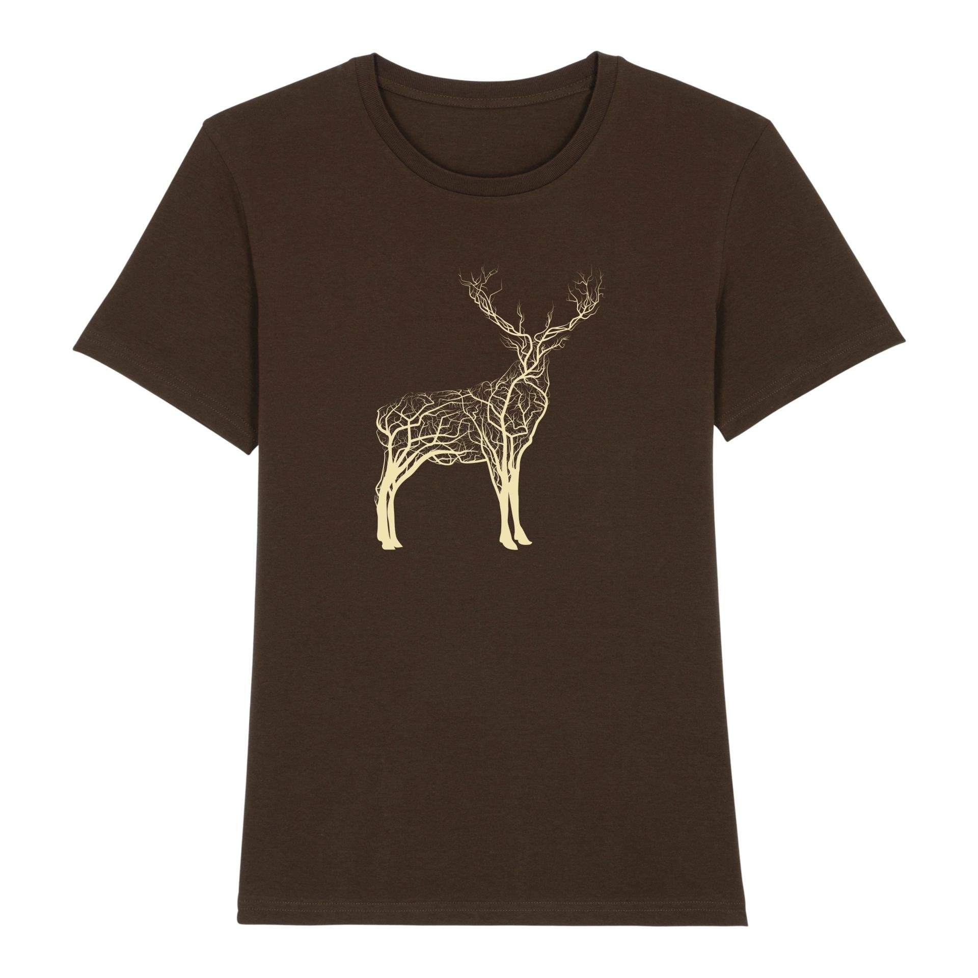 Image of Hauptner Jagd Hirsch Lebensader T-Shirt - dunkelbraun bei Hauptner Jagd