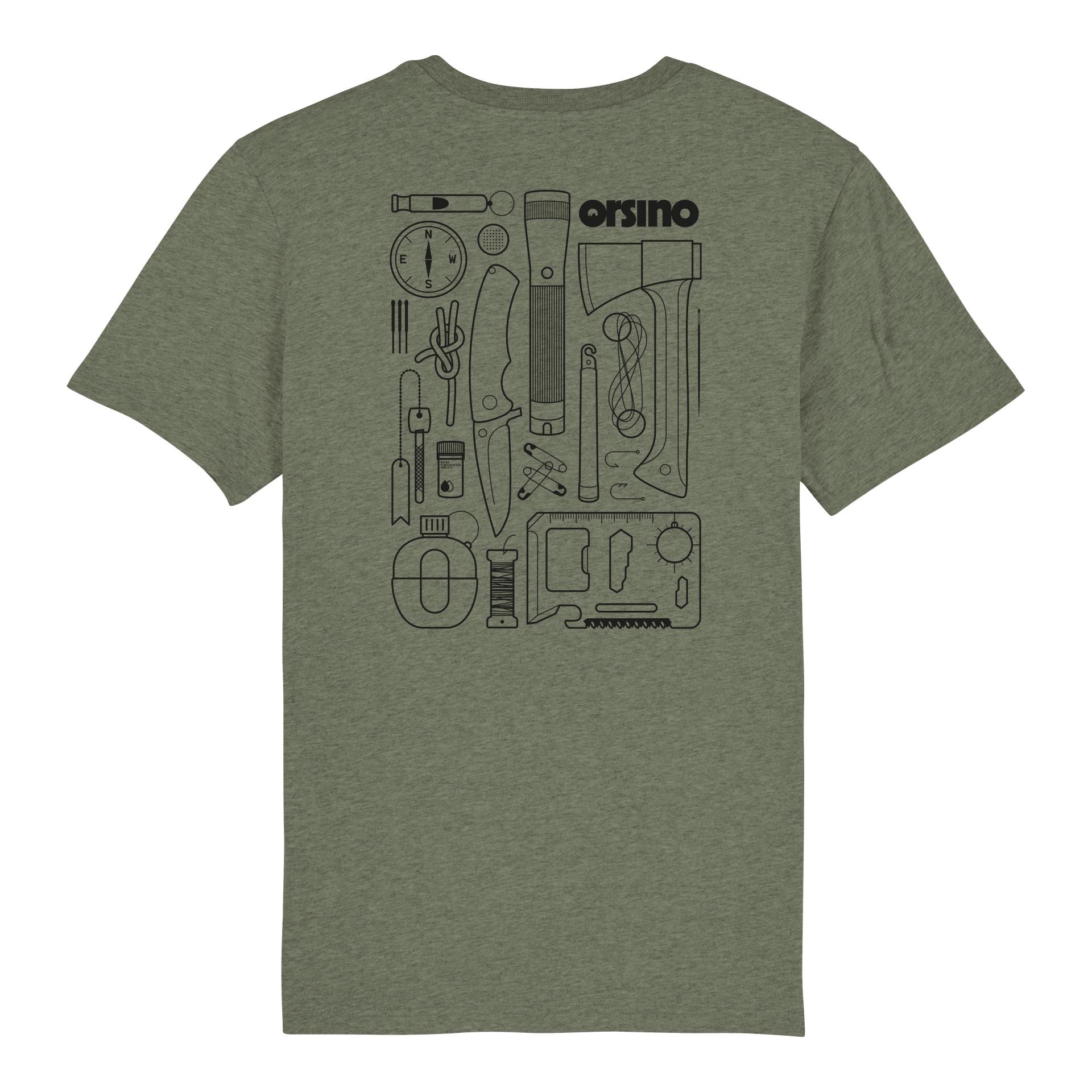 Image of orsino Survival Tools Bio T-Shirt - Mid Heather Khaki - bei Hauptner Jagd