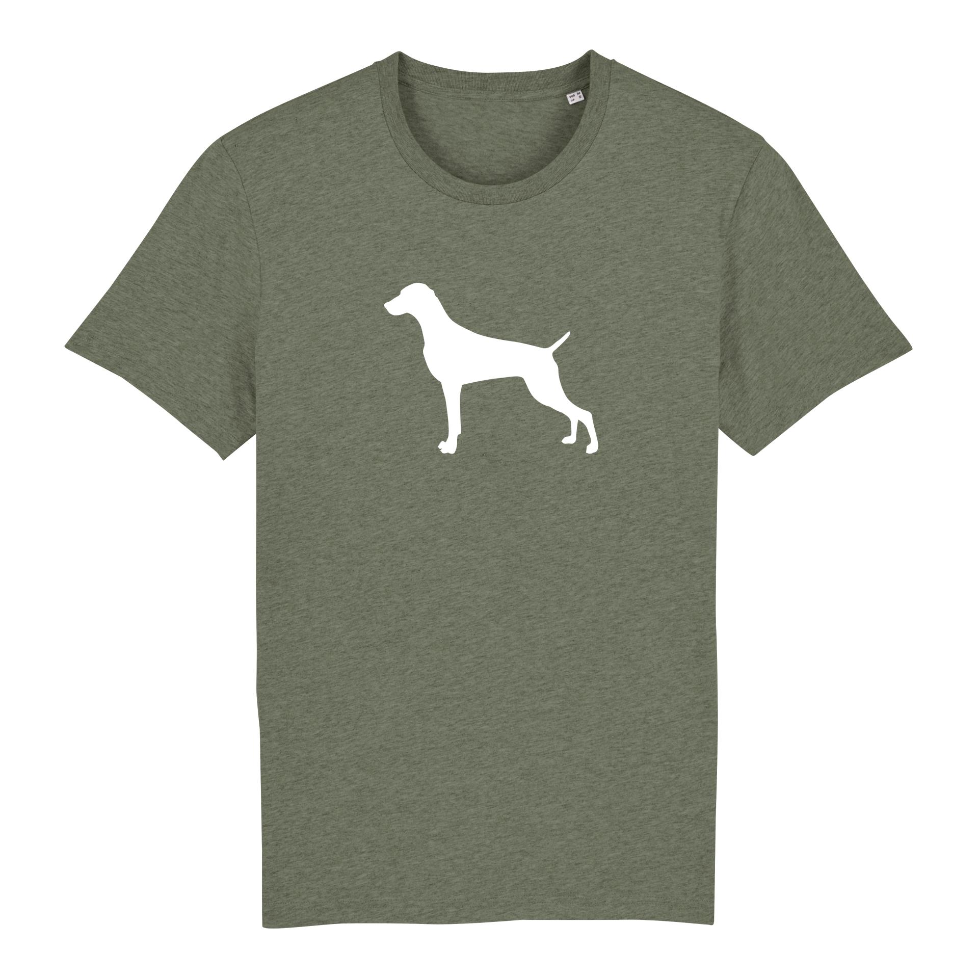 Image of Hauptner Jagd T-Shirt Weimaraner gross - Mid Heather Khaki - bei Hauptner Jagd