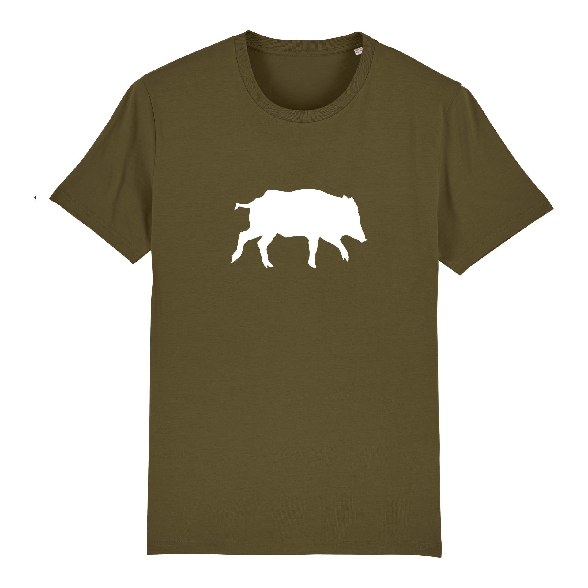 Image of Hauptner Jagd T-Shirt Wildmotiv - Wildschwein - British Khaki - bei Hauptner Jagd