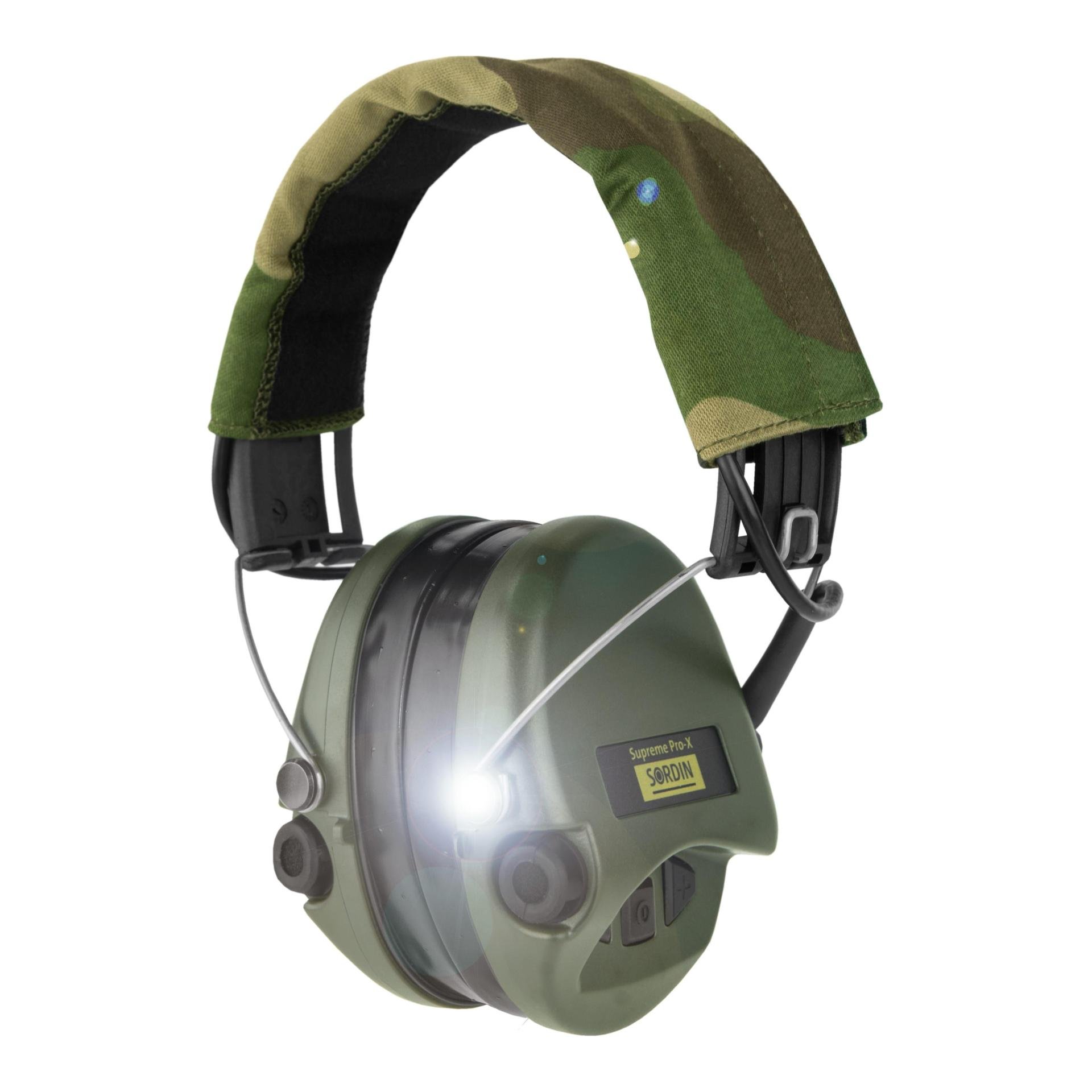 Image of Sordin Supreme Pro X LED mit Camo-Band und Gelkissen - Grüne Cups bei Hauptner Jagd