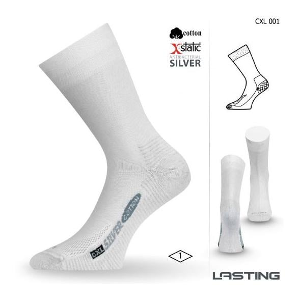 Image of Lasting CXL Trekking-Socken Baumwolle mit Silberfaser - weiss bei Hauptner Jagd