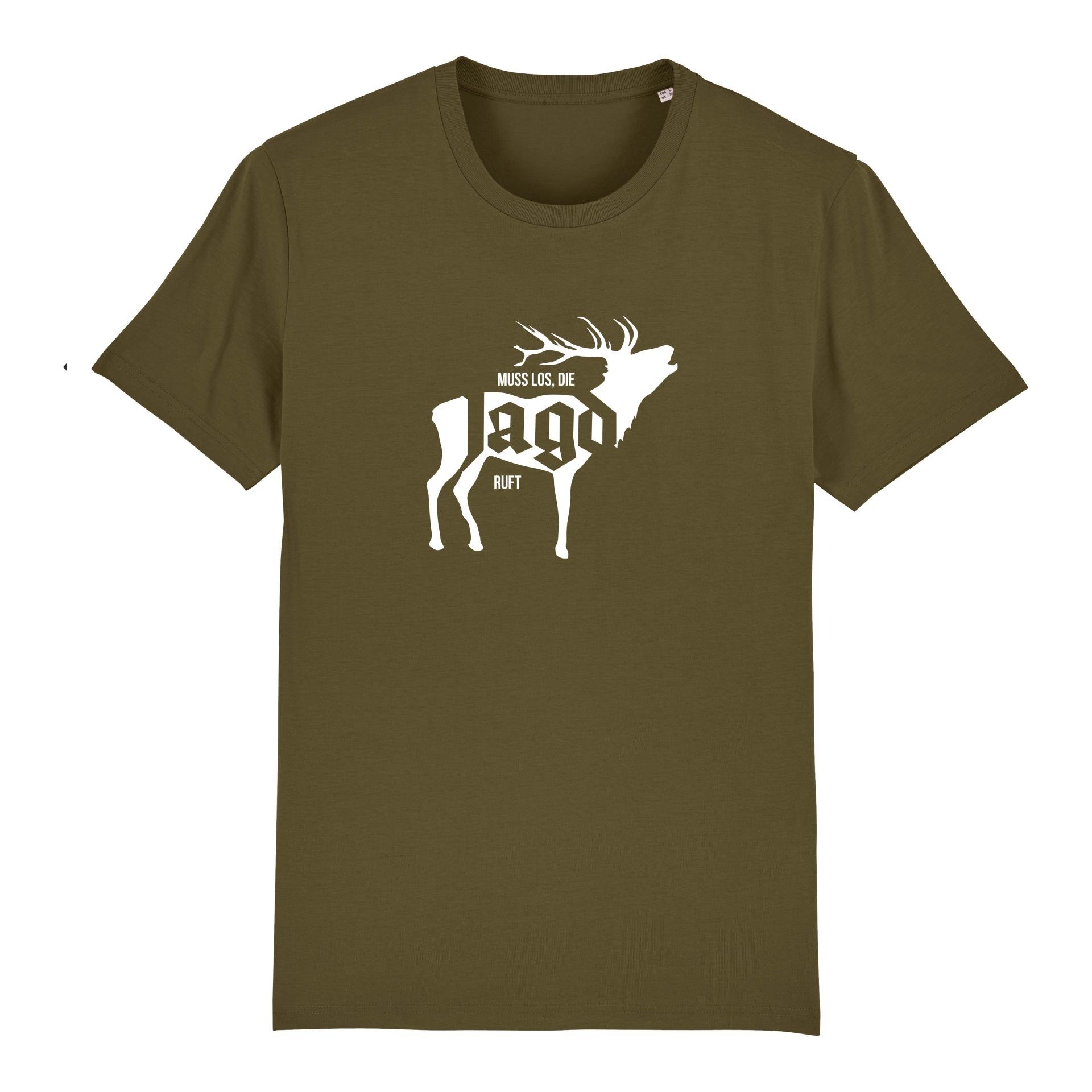 Image of Hauptner Jagd T-Shirt Die Jagd Ruft - Hirsch - British Khaki - bei Hauptner Jagd