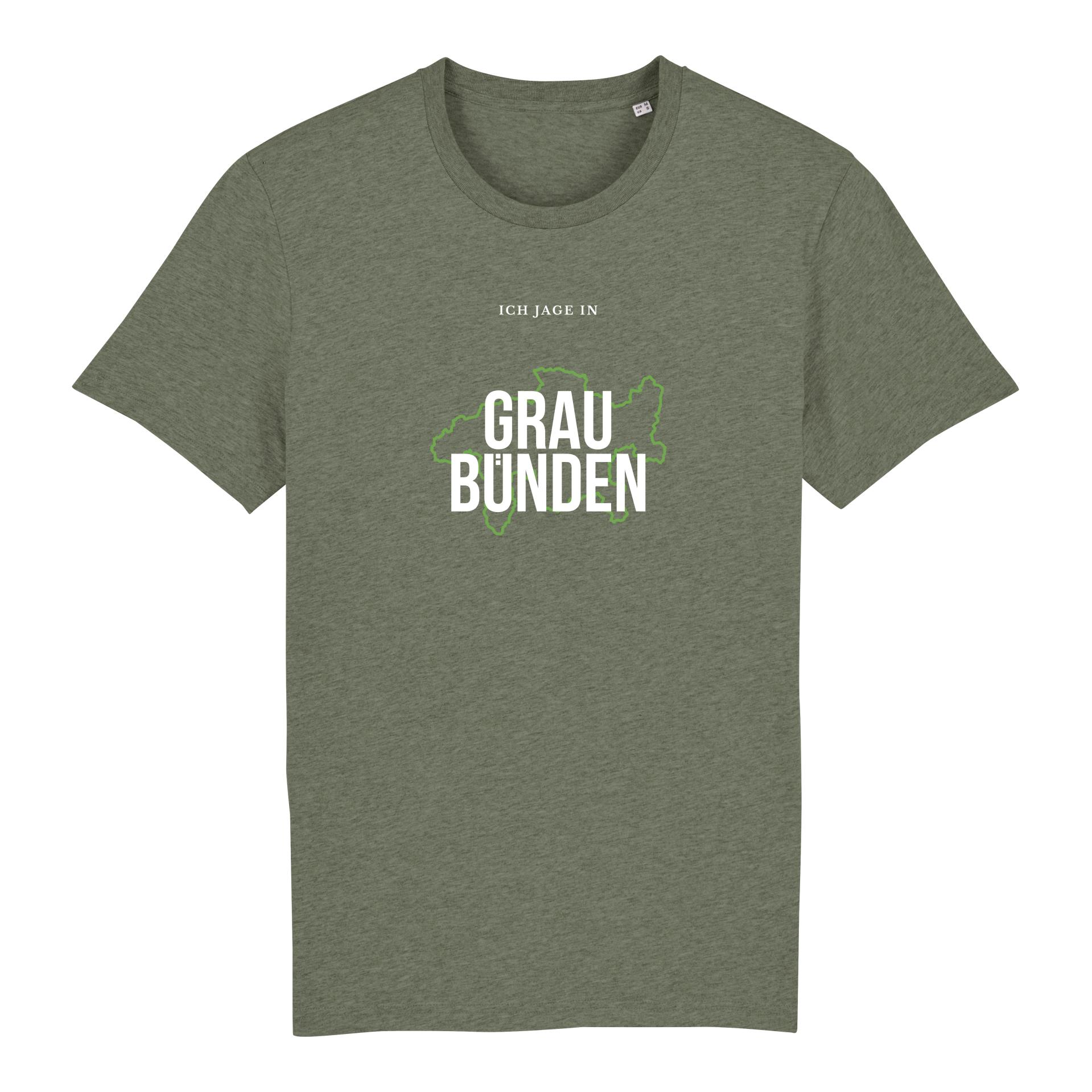 Image of Hauptner Jagd T-Shirt Ich jage in Grau Bünden - Mid Heather Khaki - bei Hauptner Jagd