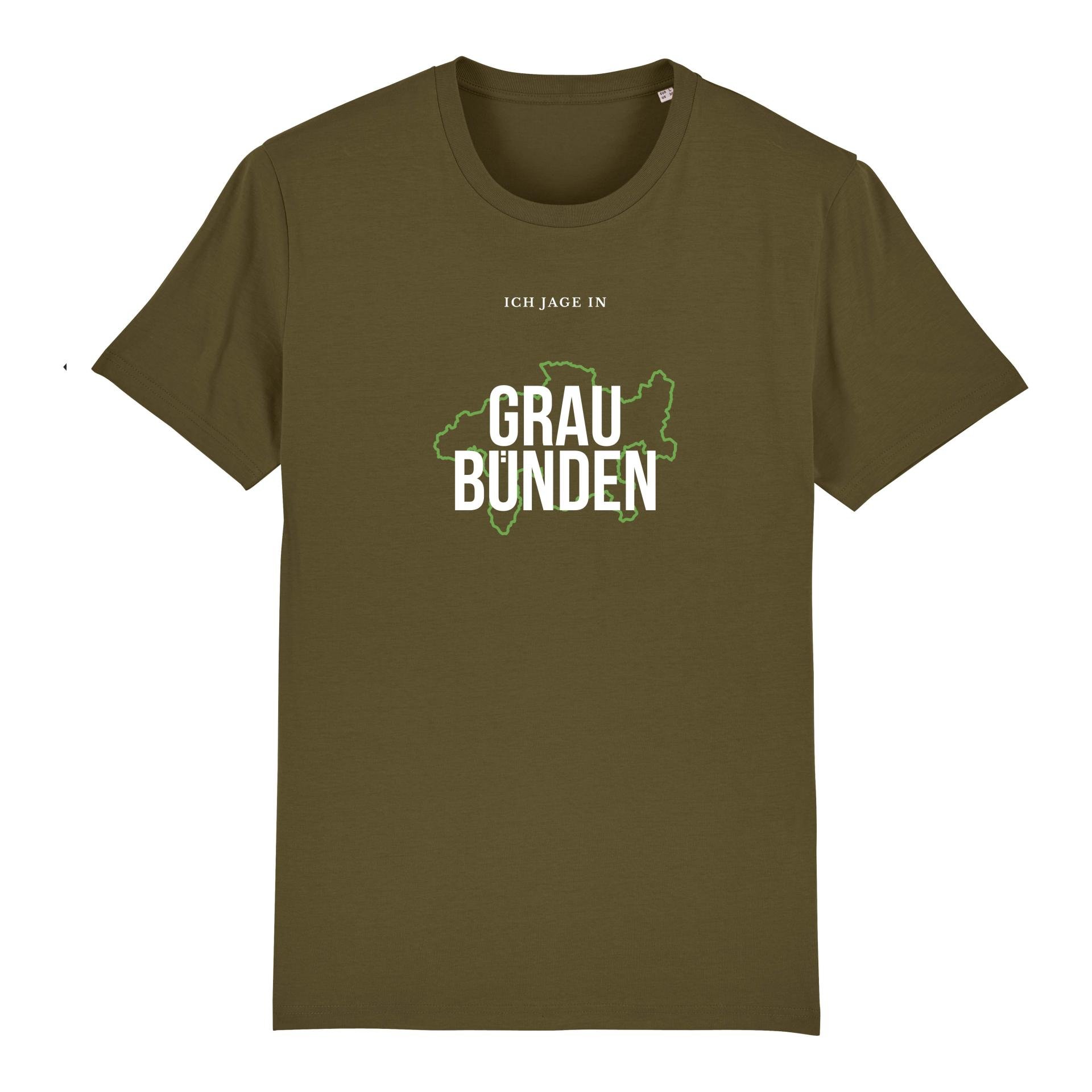 Image of Hauptner Jagd T-Shirt Ich jage in Grau Bünden - British Khaki - bei Hauptner Jagd