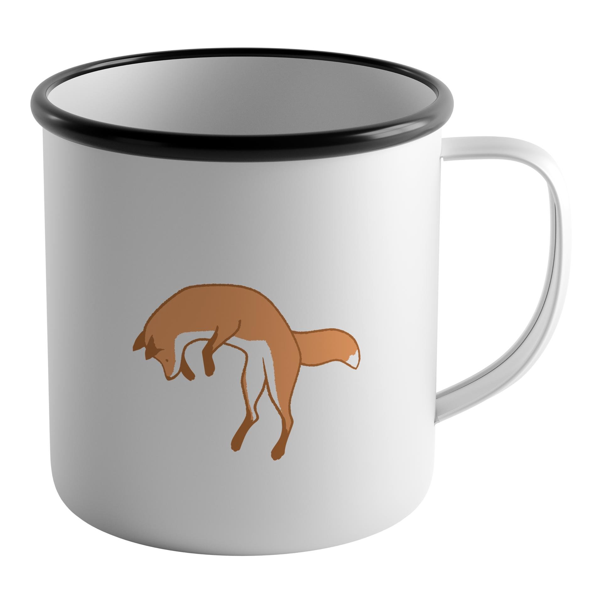 Image of Hauptner Jagd Fuchs Emailletasse - Orange-Weiss - bei Hauptner Jagd