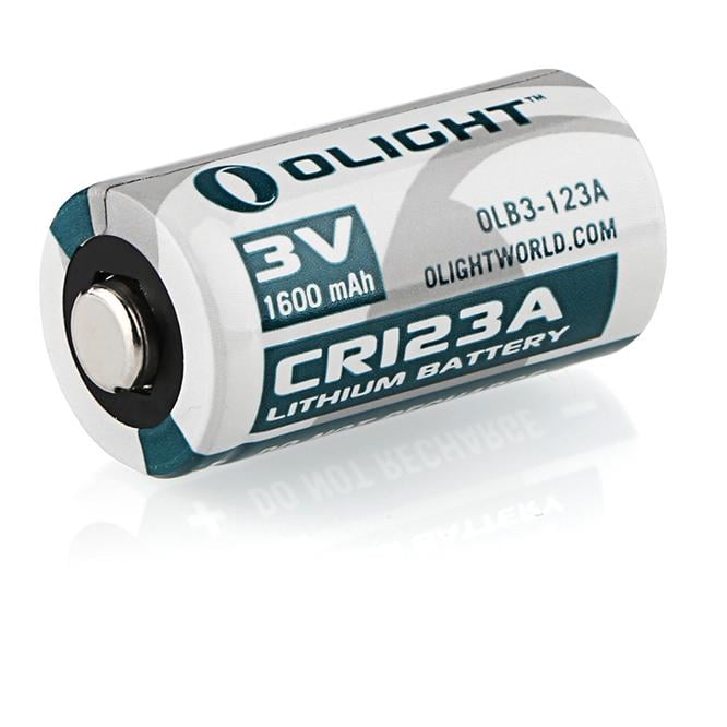 Image of Olight CR123A 1600mAh Batterie - Grau - Grün - bei Hauptner Jagd