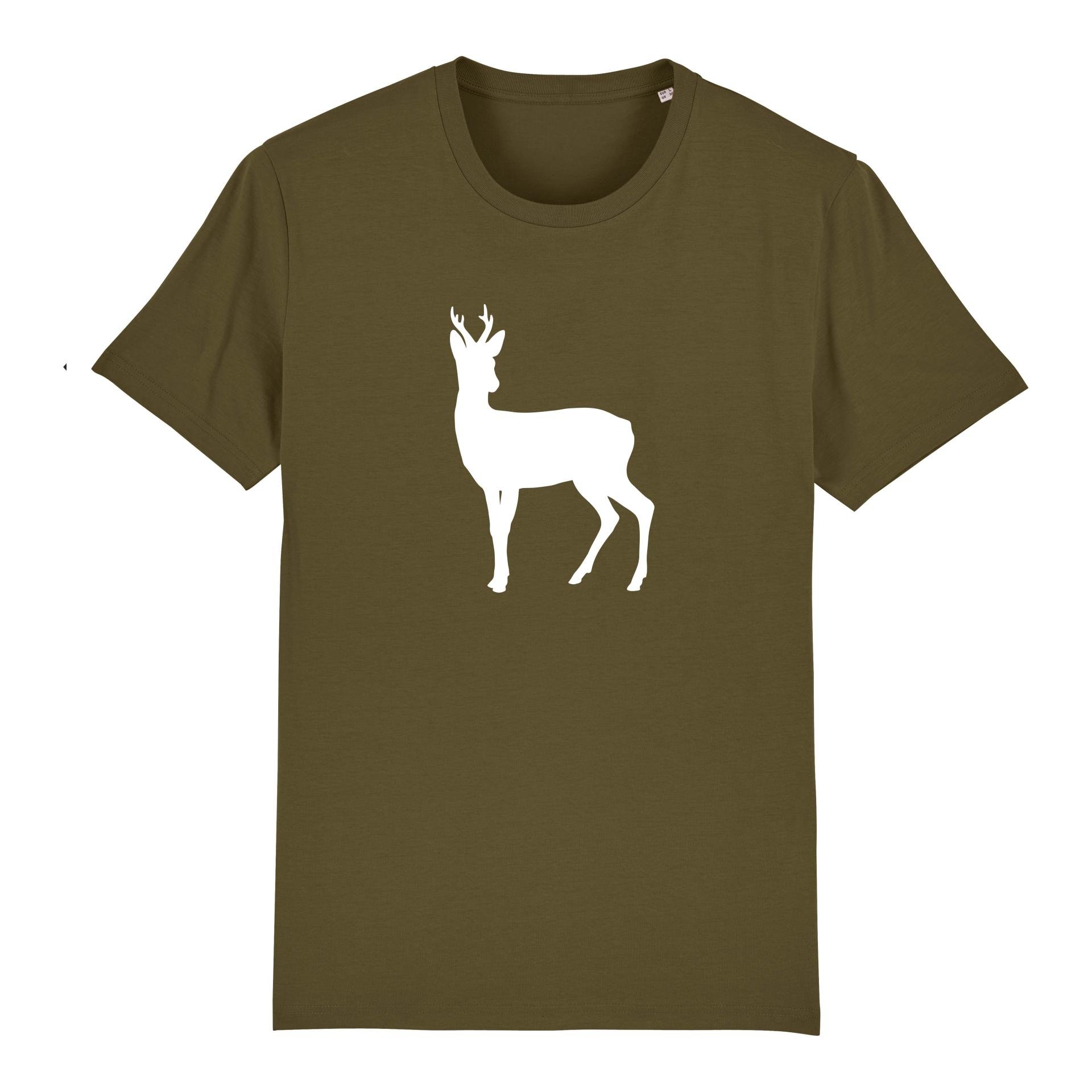 Image of Hauptner Jagd T-Shirt Wildmotiv - Reh - British Khaki - bei Hauptner Jagd