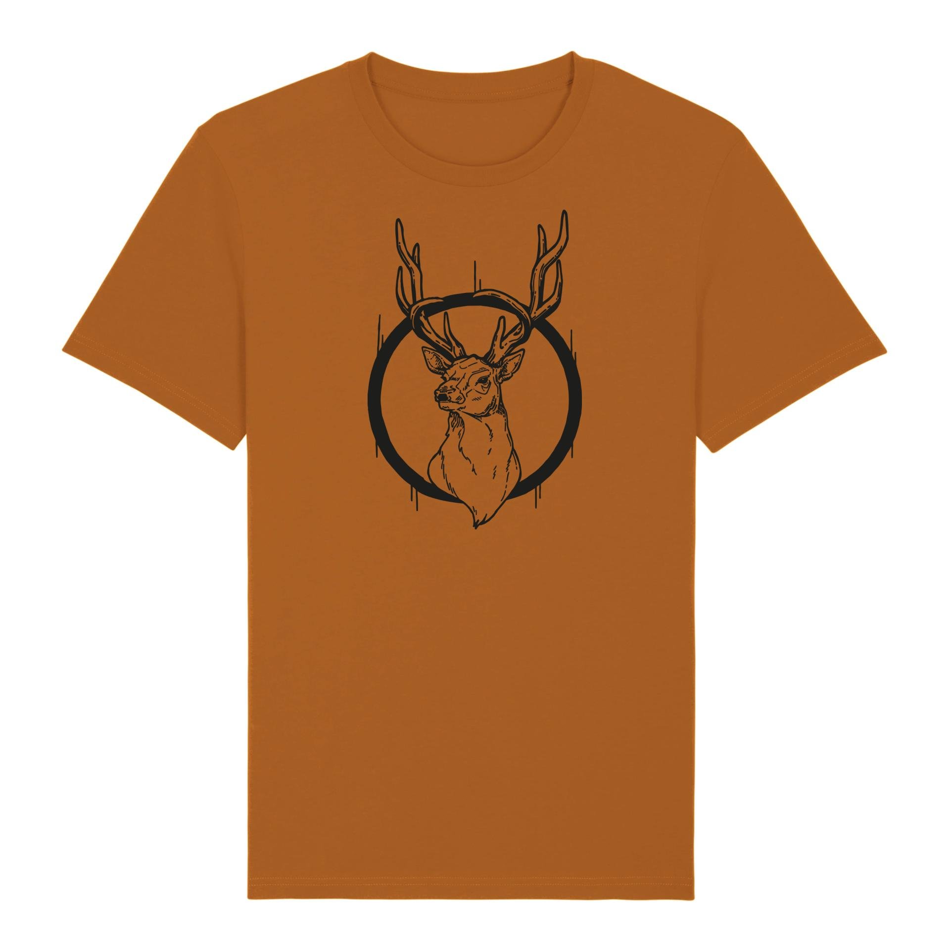 Image of Hauptner Jagd Hirschkopf T-Shirt - orange bei Hauptner Jagd