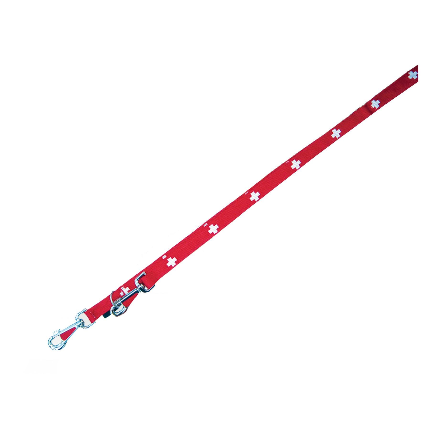 Image of Heim Führleine Gurtband HELVETIA mit Schweizer Kreuz 20mm/220cm - rot bei Hauptner Jagd