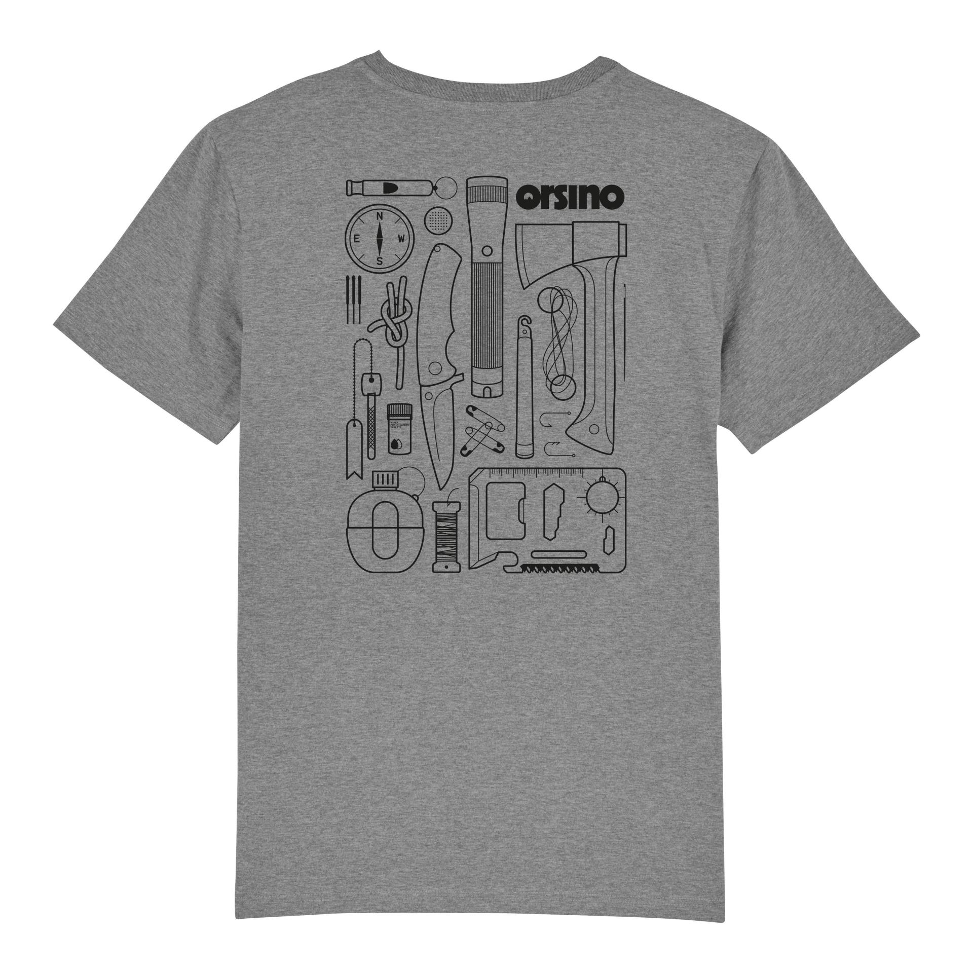 Image of orsino Survival Tools Bio T-Shirt - Mid Heather Grey - bei Hauptner Jagd