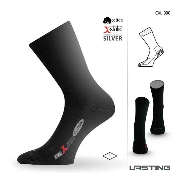 Image of Lasting CXL Trekking-Socken Baumwolle mit Silberfaser - schwarz bei Hauptner Jagd