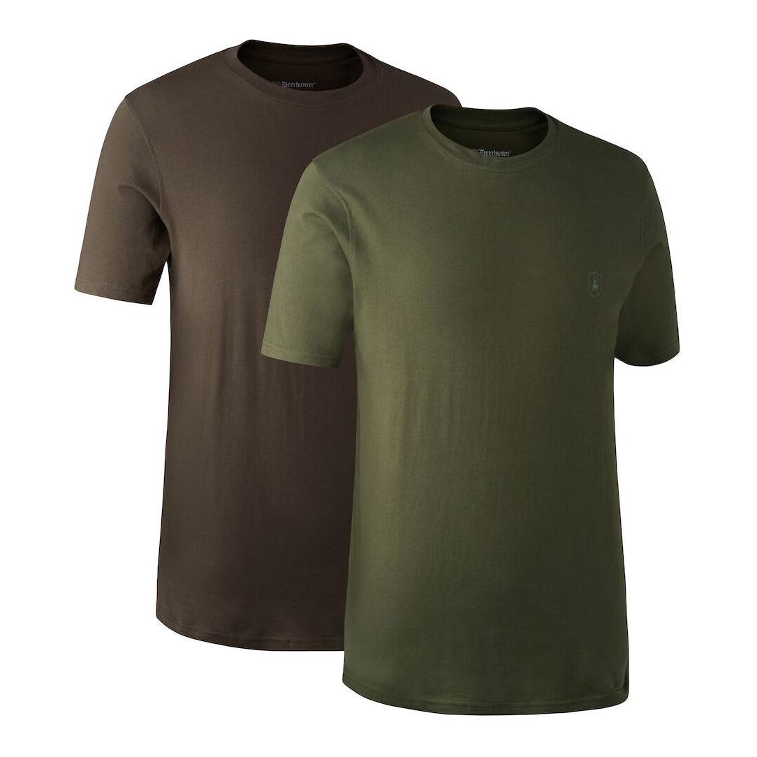 Image of Deerhunter T-Shirt 2er Pack - Green/Brown Leaf bei Hauptner Jagd