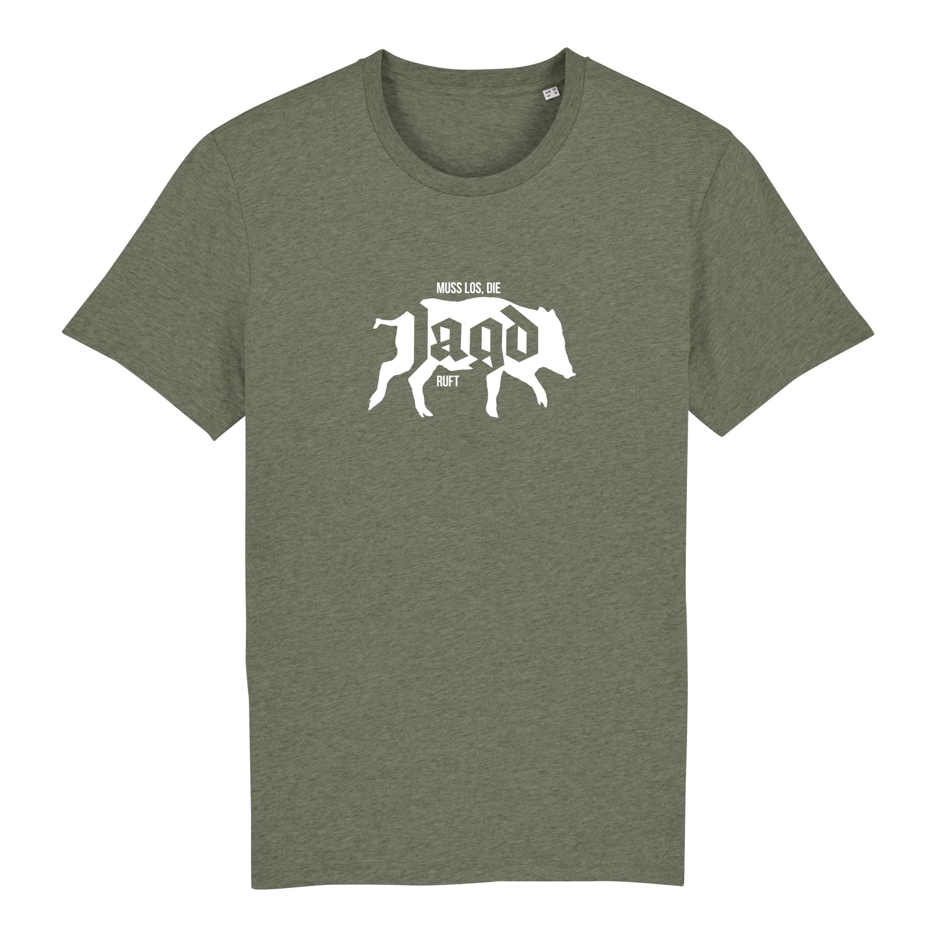 Image of Hauptner Jagd T-Shirt Die Jagd Ruft - Wildschwein - Mid Heather Khaki - bei Hauptner Jagd