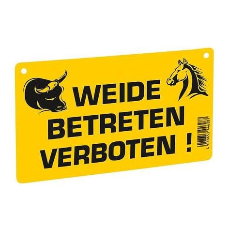 Image of AKO Warnschild – Weide betreten verboten! - Gelb - bei Hauptner Jagd