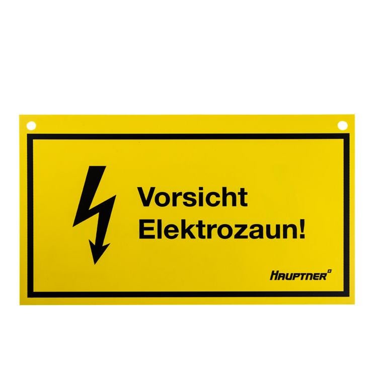 Image of Hauptner Warnschild HP - Vorsicht Elektrozaun! - Gelb - bei Hauptner Jagd