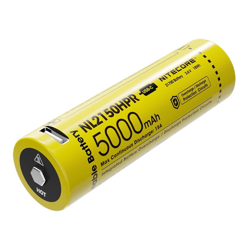 Image of Nitecore 21700 USB Akku 5000mAh NL2150HPR - Gelb - bei Hauptner Jagd