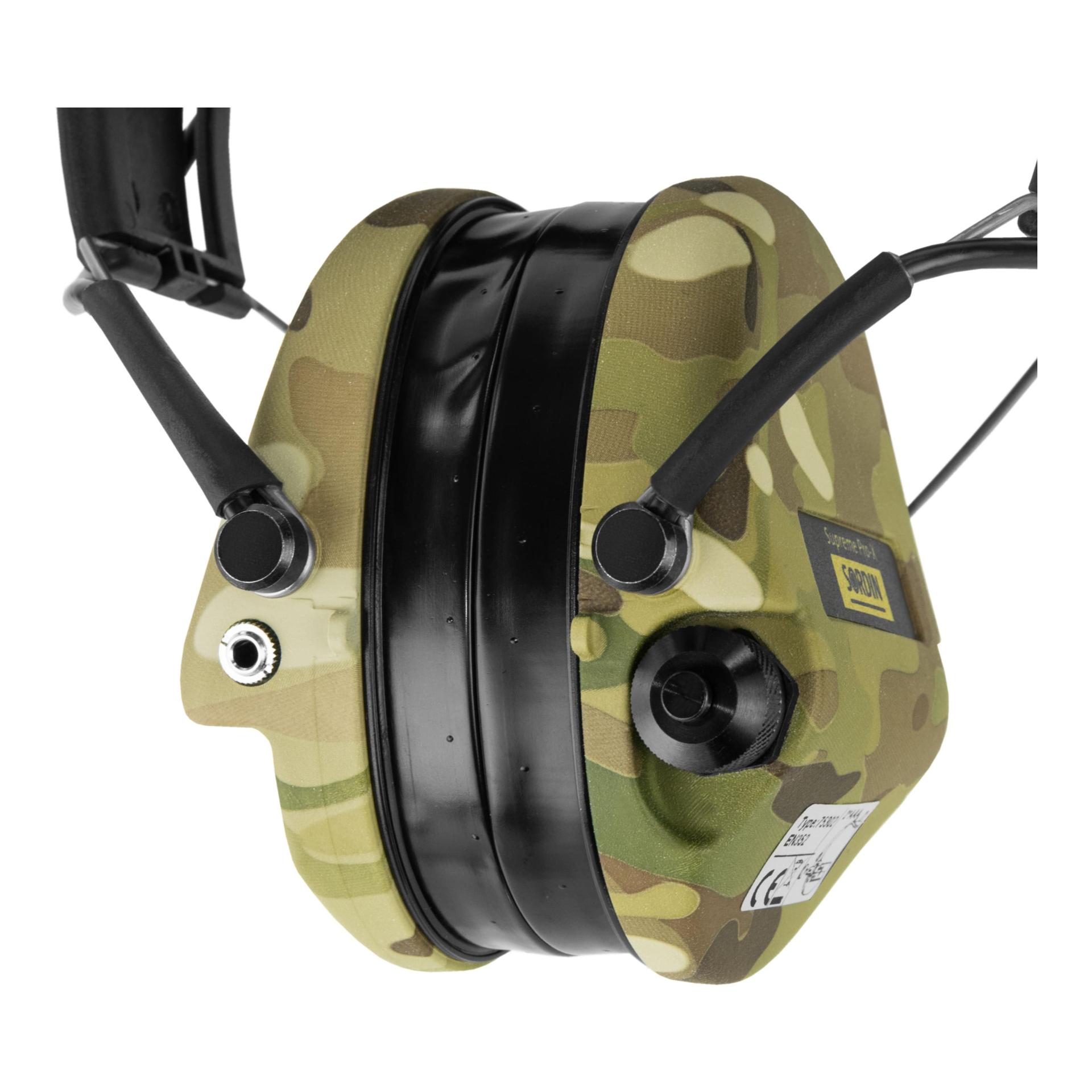 Sordin Supreme Pro X LED mit CamoBand und Gelkissen Camo Cups Olive