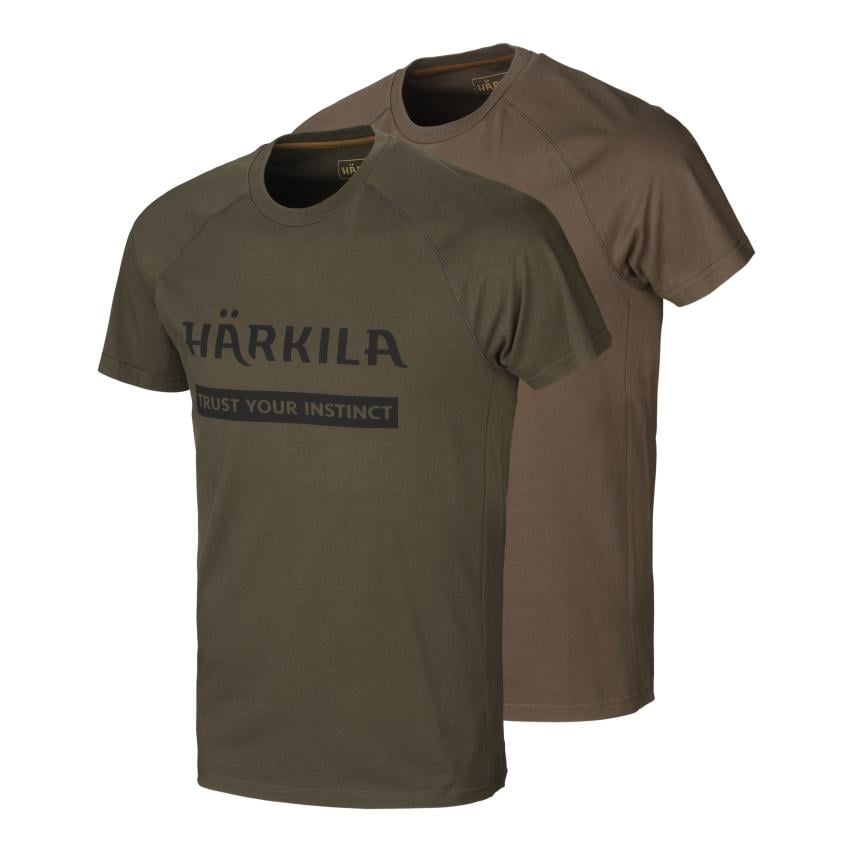 Image of Härkila Logo T-Shirt 2er-pack - willow green/slate brown bei Hauptner Jagd